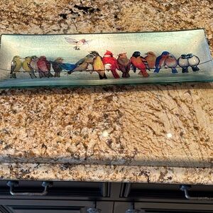 Decorative Serving Tray with Colorful Birds